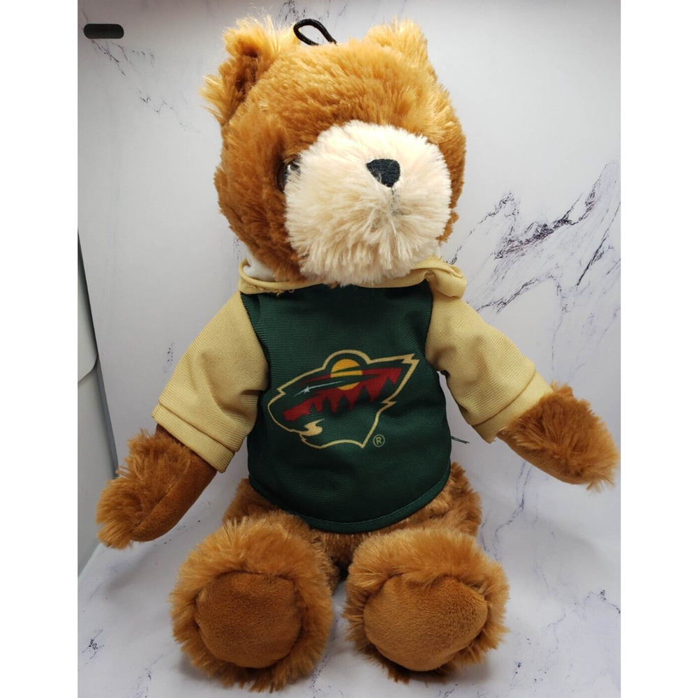 NHL / Good Stuff Minnesota Wild Plush Teddy Bear 12" Brown Bear w/Wild Hoodie